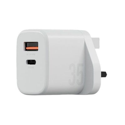 Bazic Goport Velox Bundle, 1C1A Charger 35W(Uk) With Weave Cable - Vanilla