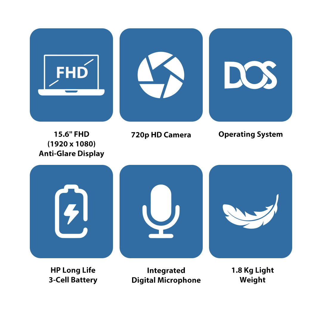 إتش بي برو بوك  جي10 - 15.6 بوصة FHD / 15.6 بوصة FHD / آي 5 / 64 جيجابايت / 512 جيجابايت (NVMe م.2 إس إس دي) / 4 جيجابايت في جي إيه / دوس (بدون نظام تشغيل) / ضمان سنة - لابتوب