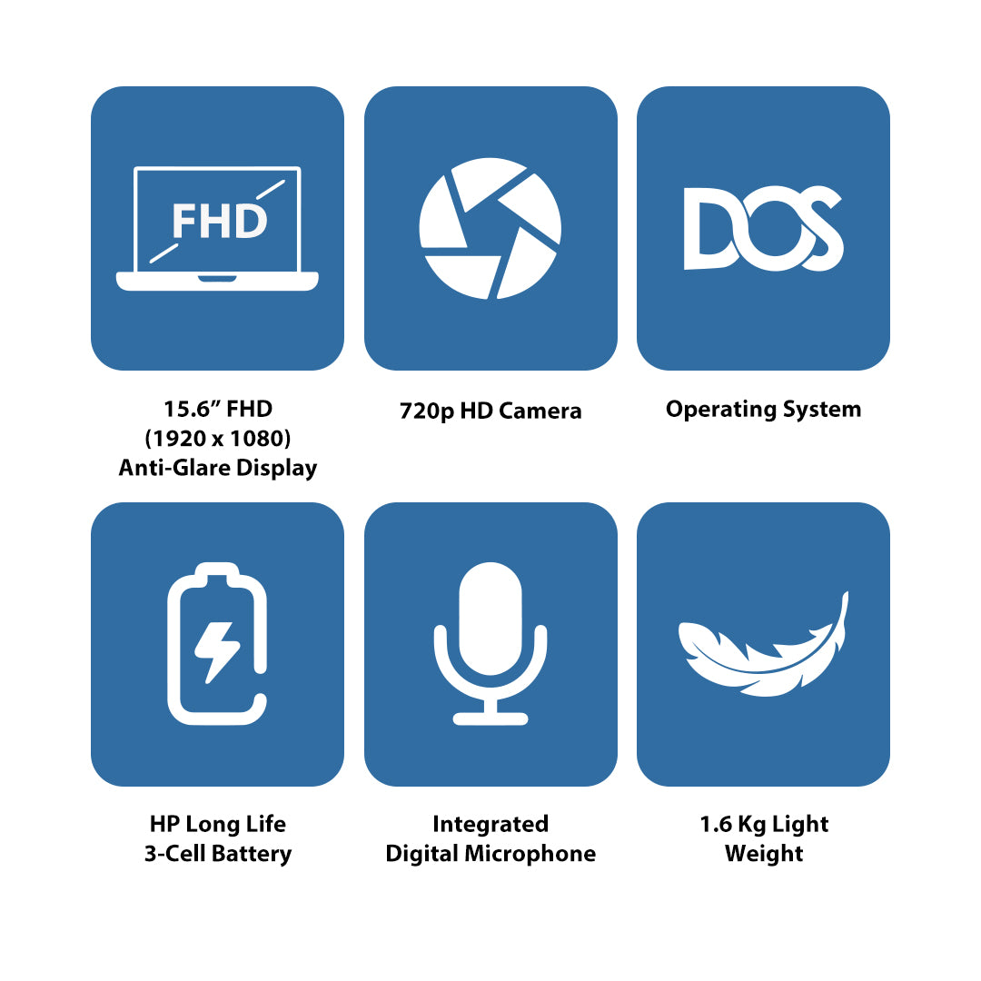 إتش بي 15-FD0146NE - 15.6" FHD / آي 7 / 8 جيجابايت / 250 8 جيجابايت / 250 8 جيجابايت (NVMe م.2 إس إس دي) / دوس (بدون نظام تشغيل) / ضمان سنة / طبيعي فضي - لابتوب