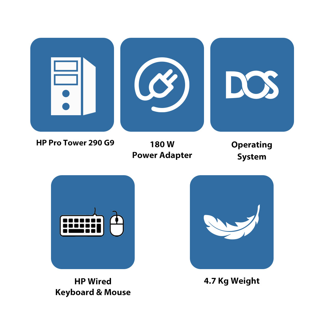 HP Pro Tower 290 G9 - i5-13500 / 8GB / 512GB (NVMe M.2 SSD) / DOS (Without OS) / 1YW - Desktop