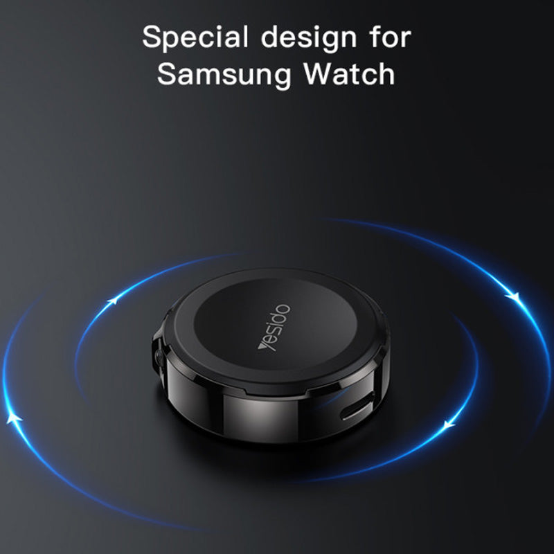 Yesido DS19 Samsung Smart Watch Portable Charger Magnetic Wireless Charger 2.5W / USB / Type-C - Black