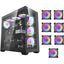 Darkflash DS900 ATX PC Case - Black (With 7 x ARGB + Controller Included)