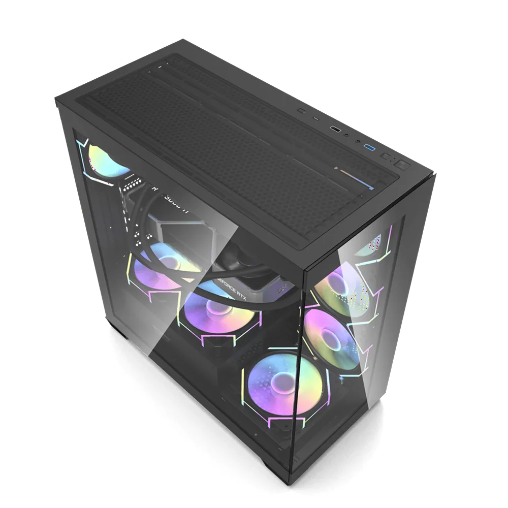 Darkflash DS900 ATX PC Case - Black (With 7 x ARGB + Controller Included)