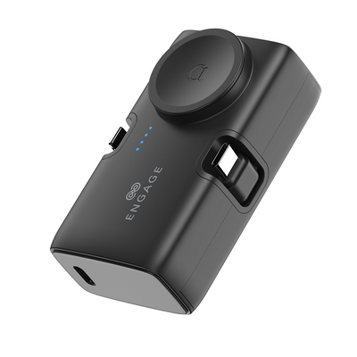 Engage Portable Dual Port Lightning/Usb-C & Watch Charging Powerbank(5000Mah)-Black