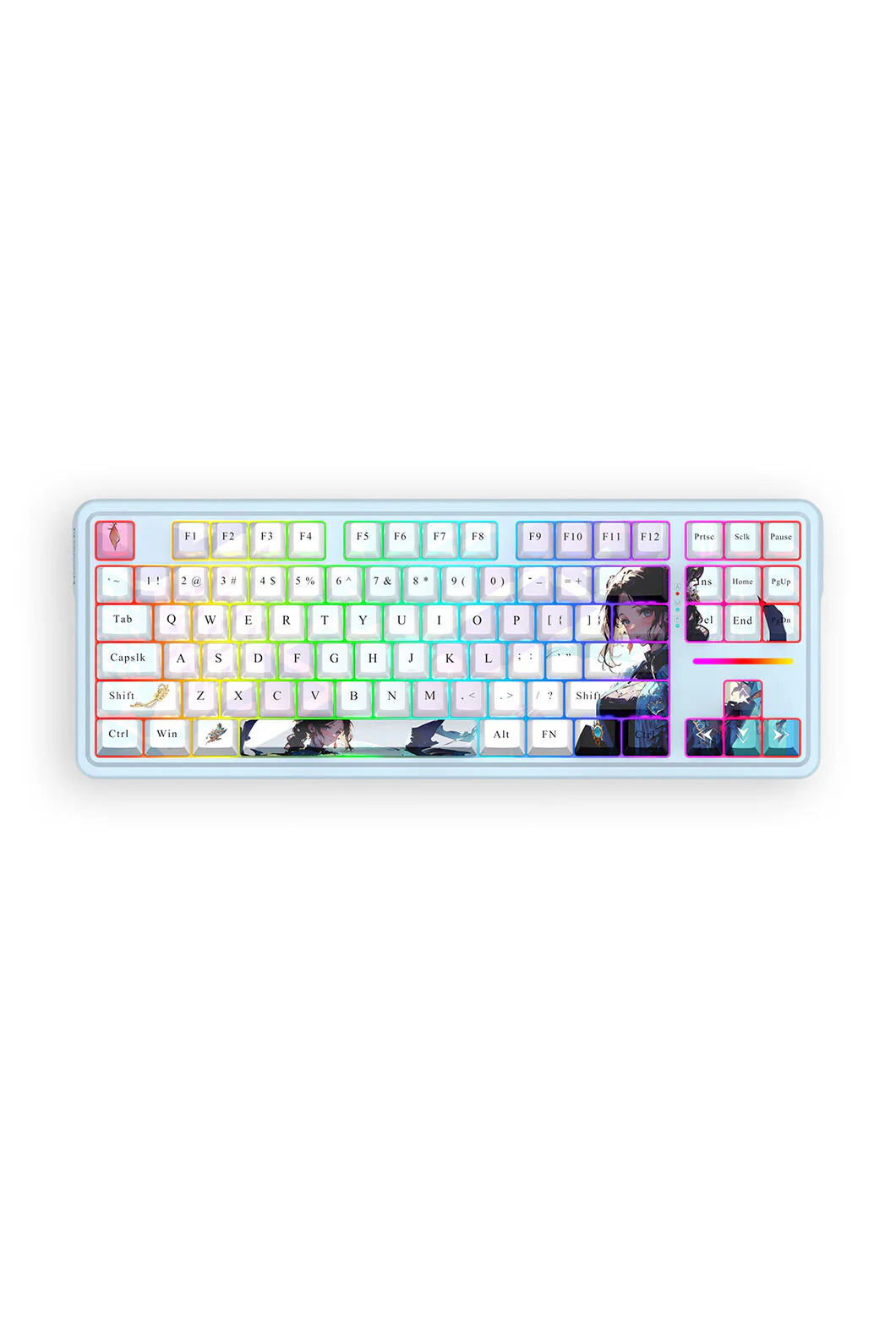 Redragon Antonium Pro Blue TKL Noise Dampened Mechanical Keyboard - Anime Blue