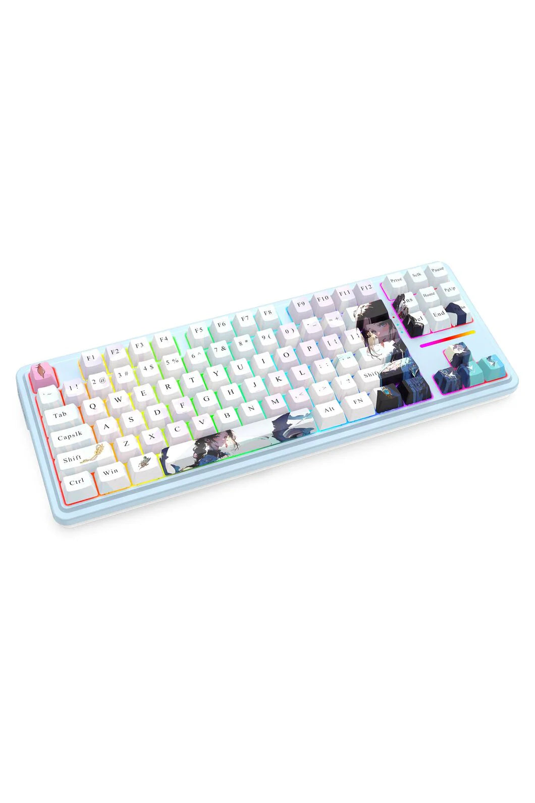 Redragon Antonium Pro Blue TKL Noise Dampened Mechanical Keyboard - Anime Blue