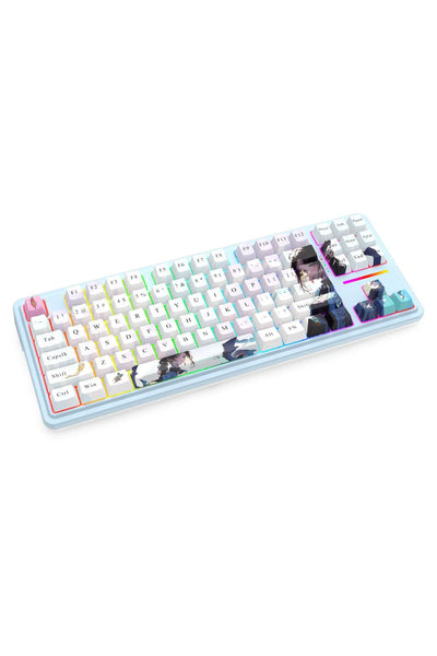 Redragon K728AK RGB Pro Antonium Pro Blue TKL Noise Dampened Wireless Mechanical Keyboard - Anime Blue