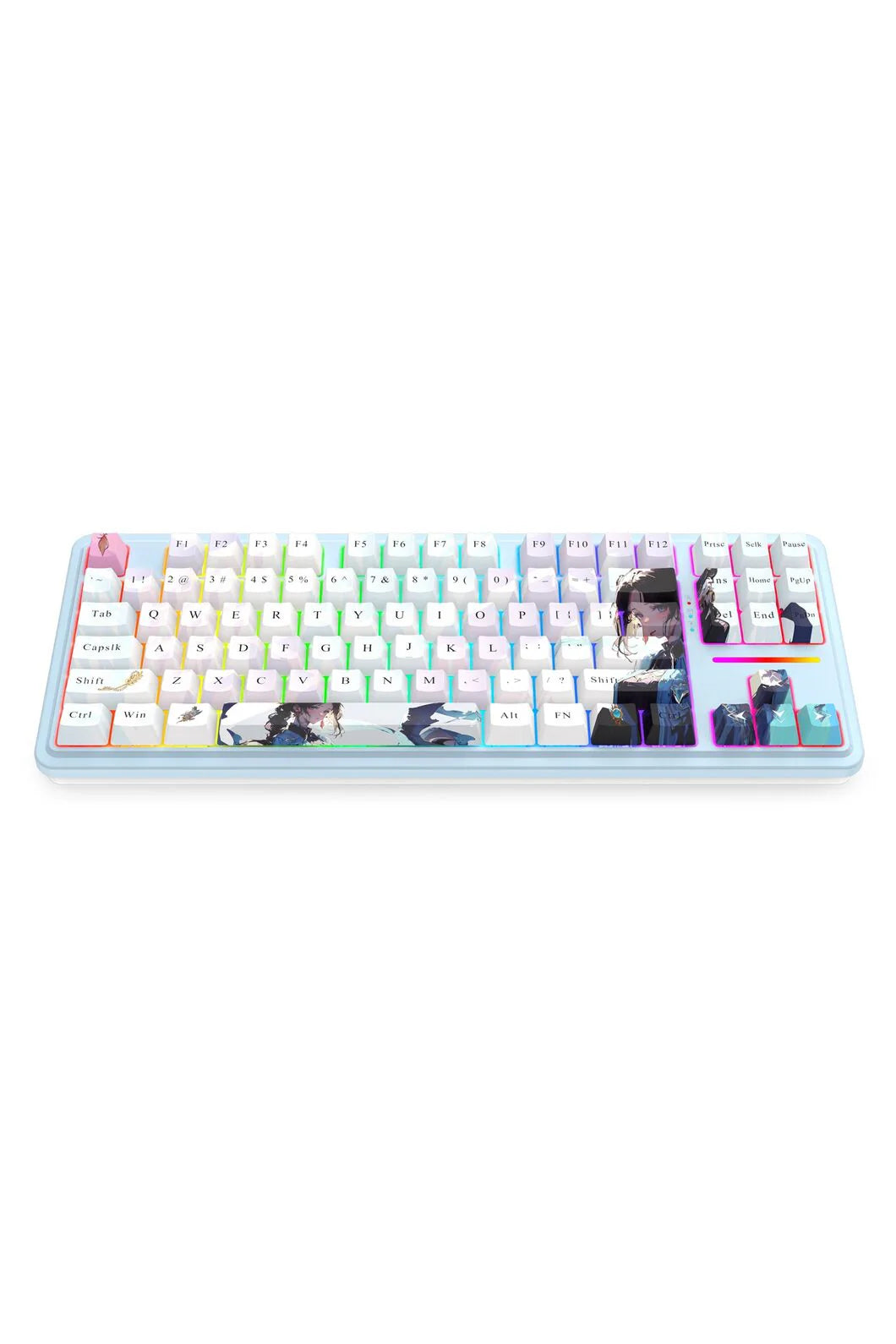 Redragon Antonium Pro Blue TKL Noise Dampened Mechanical Keyboard - Anime Blue