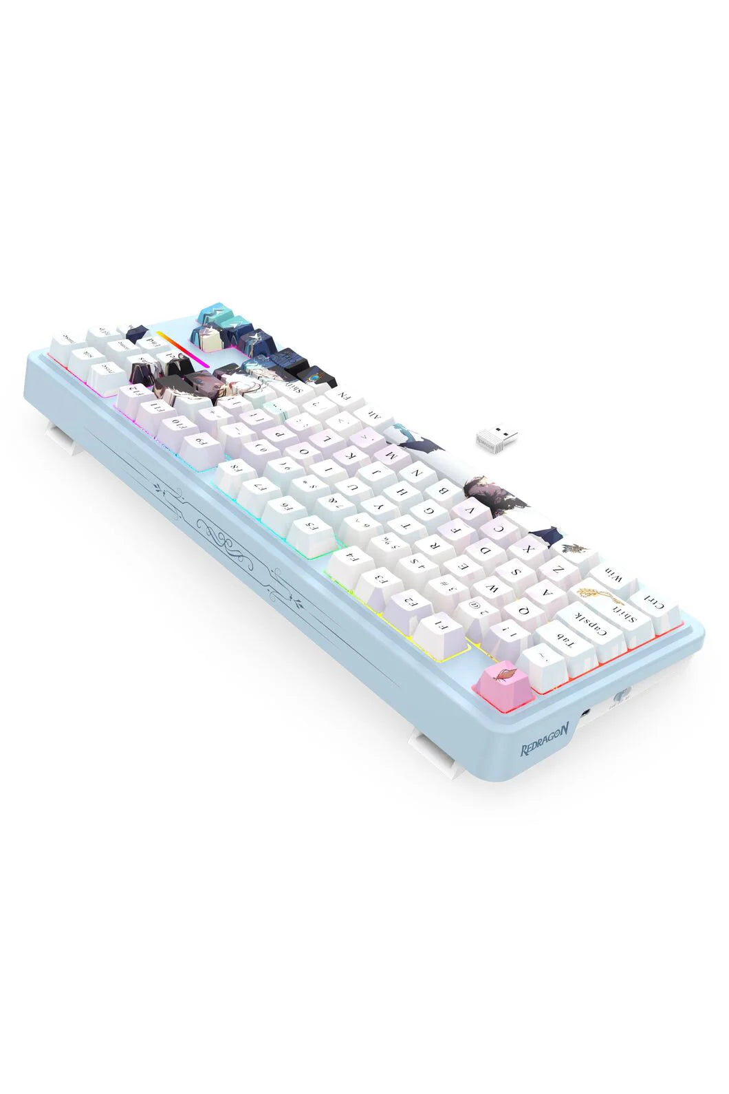 Redragon Antonium Pro Blue TKL Noise Dampened Mechanical Keyboard - Anime Blue