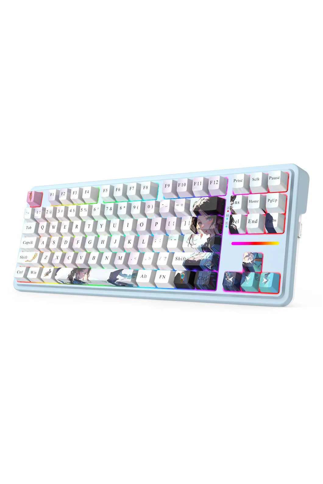Redragon Antonium Pro Blue TKL Noise Dampened Mechanical Keyboard - Anime Blue