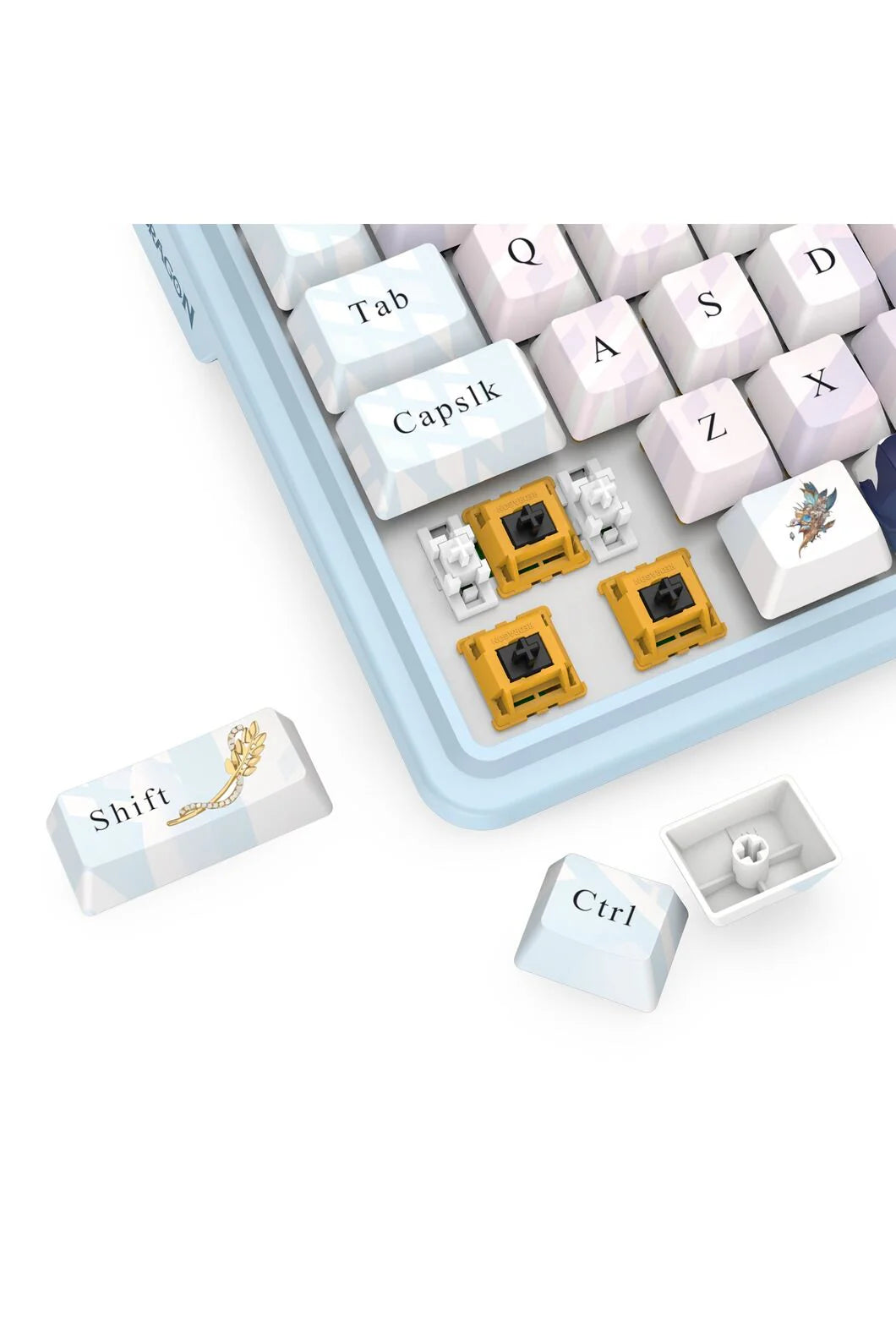 Redragon Antonium Pro Blue TKL Noise Dampened Mechanical Keyboard - Anime Blue