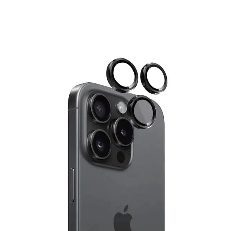 Eltoro Individual Ar Metal Rings Camera Lens Protector for iPhone 15 Pro / 15 Pro Max - Black