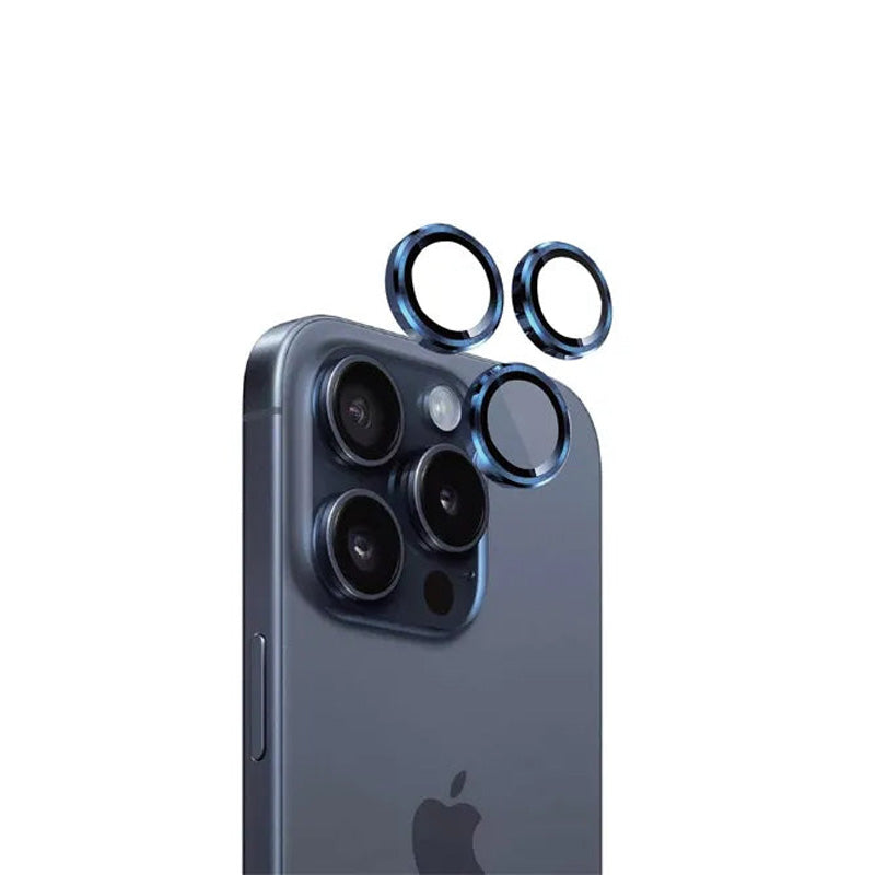 Eltoro Individual Ar Metal Rings Camera Lens Protector for iPhone 15 Pro / 15 Pro Max - Blue