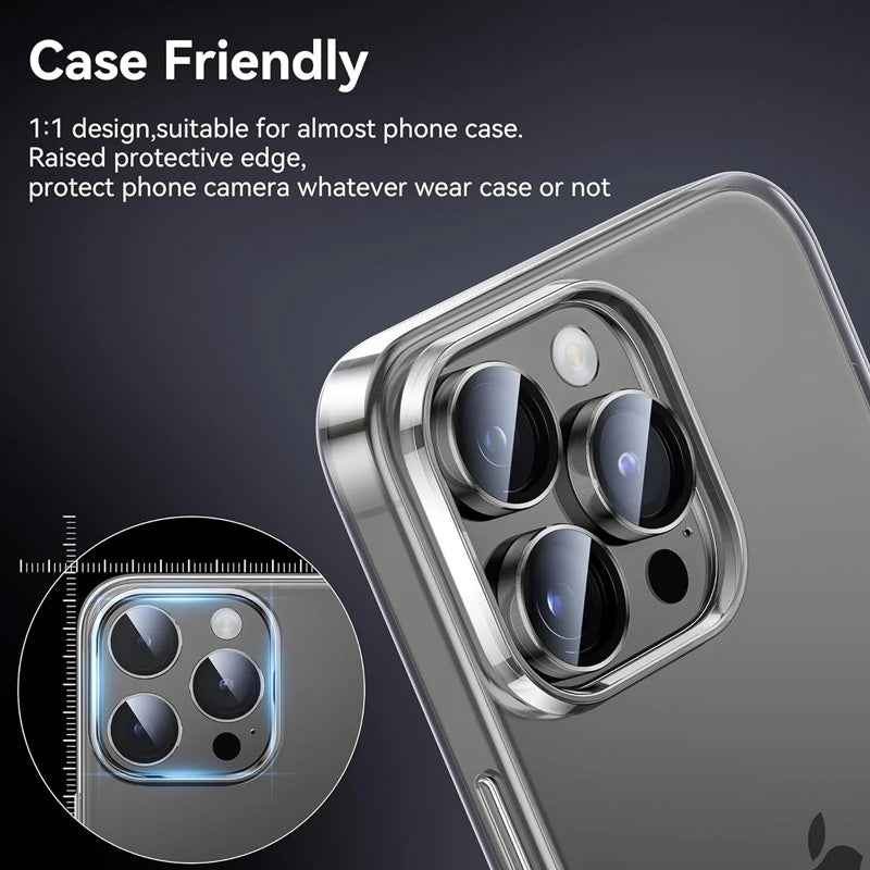 Eltoro Individual Ar Metal Rings Camera Lens Protector for iPhone 15 Pro / 15 Pro Max - Natural Titanium