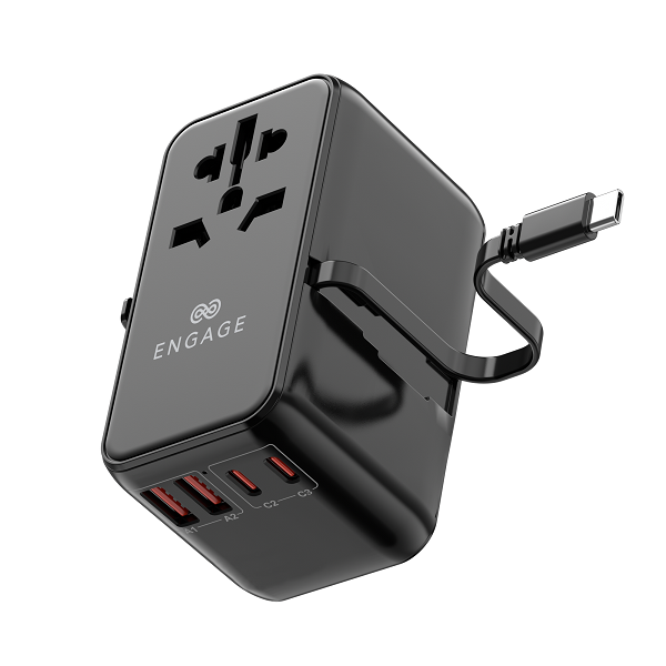 Engage 45W Universal Travel Adapter(Dual Usb-C/A Ports)(C Cable)(8954526522442)
