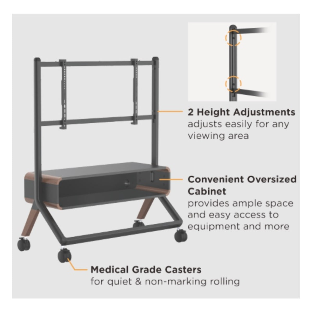 Orca TV Floor Stand 49-inch to 75-inch - Black - FS33-46F-01