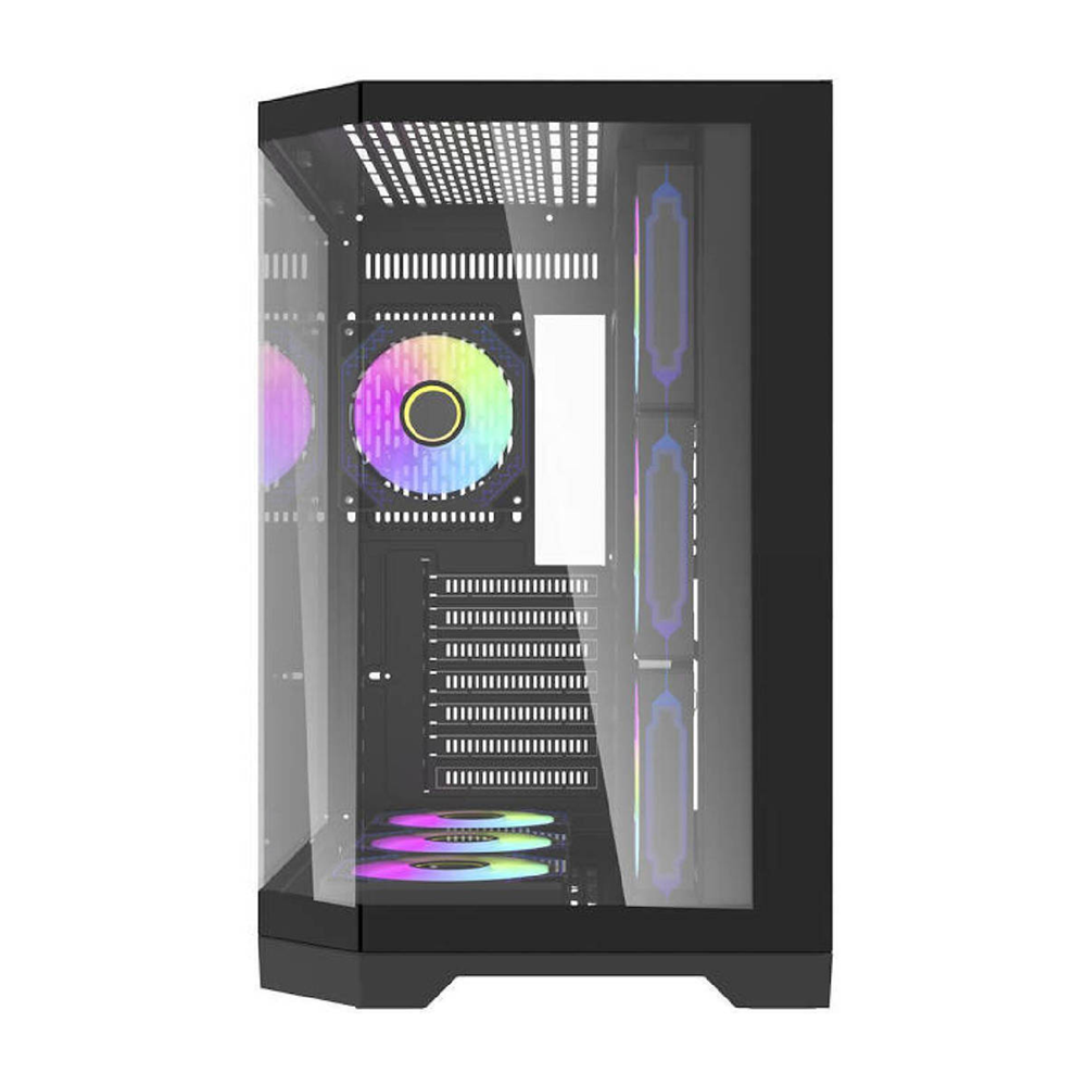 Aigo FT418 Pro Case - Black (With 7 x ARGB Fans Included)