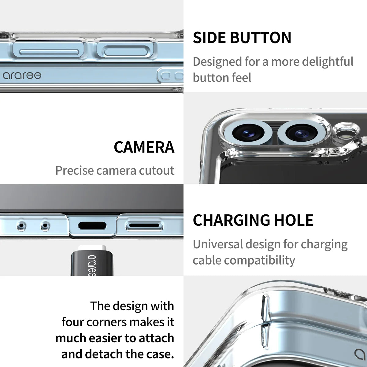 Araree Nukin 360 Case With Hinge Protection For Samsung Galaxy Z Flip 6 - Clear