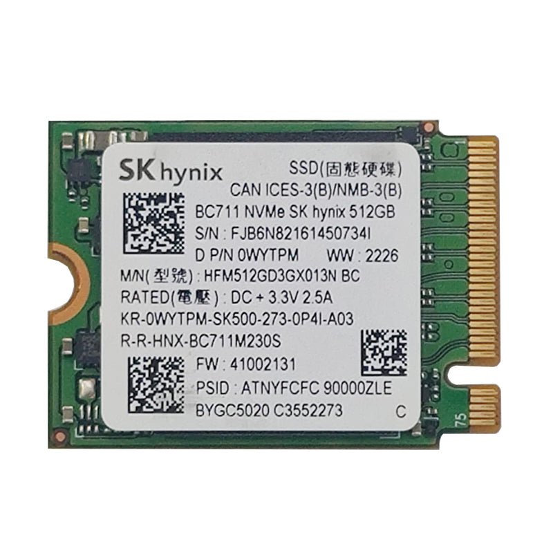 SK Hynix BC711 M.2 PCIe NVMe SSD - 512GB / M.2 2230 / PCIe 3.0 / Open - SSD (Solid State Drive)