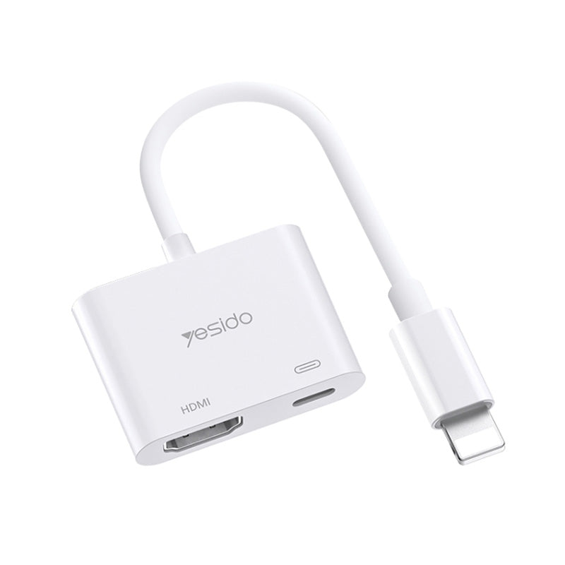 Yesido HM06 8 Pin to HDMI Audio Video Adapter - Lightning / 1080p / USB - White