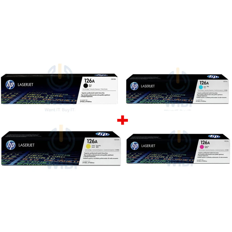 HP 126A Black-Cyan-Magenta-Yellow Original Toner Cartridge Bundle Pack