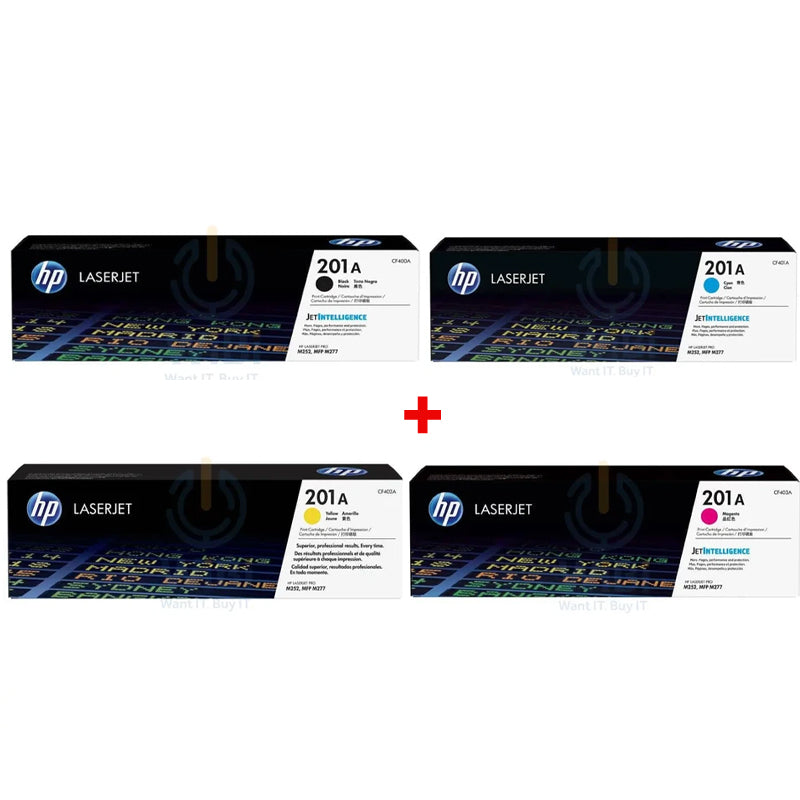 HP 201A Black-Cyan-Magenta-Yellow Original Toner Cartridge Bundle Pack