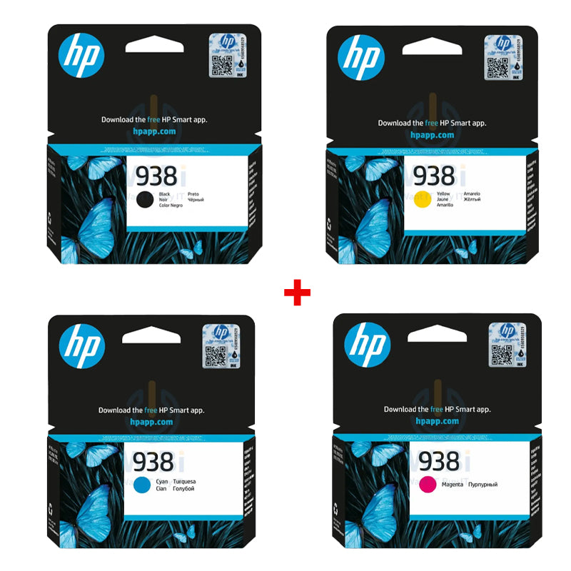 HP 938 Black-Cyan-Magenta-Yellow Original Ink Cartridge Bundle Pack