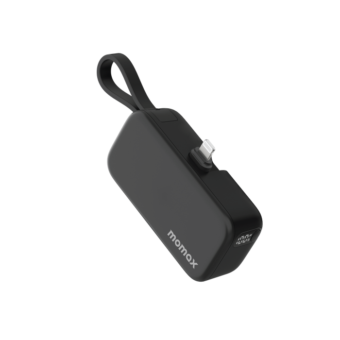 MOMAX 1-Power 3-in-1 Mini Power Bank - 5000mAh / 20W / Lightning / Black