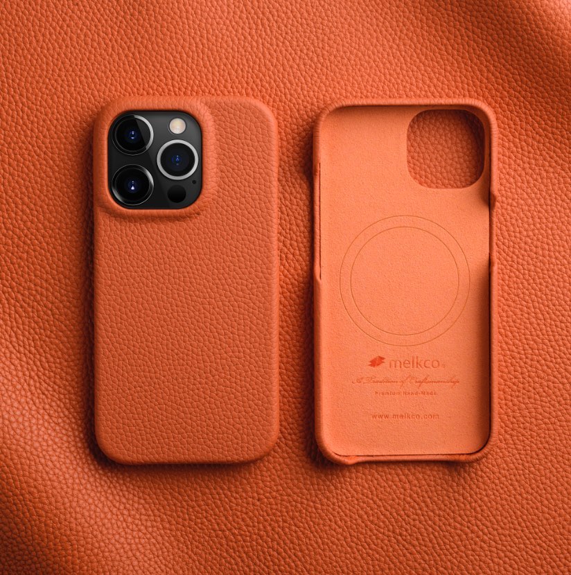 Melkco Back Snap Series Leather Regal Case - Apple iPhone 14 Pro / Orange Accessories > Mobiles & Tablets > Mobiles >