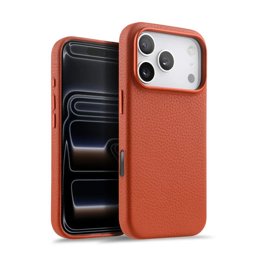 Melkco Premium Leather Magsafe Case for Apple iPhone 17 Pro Max - Orange