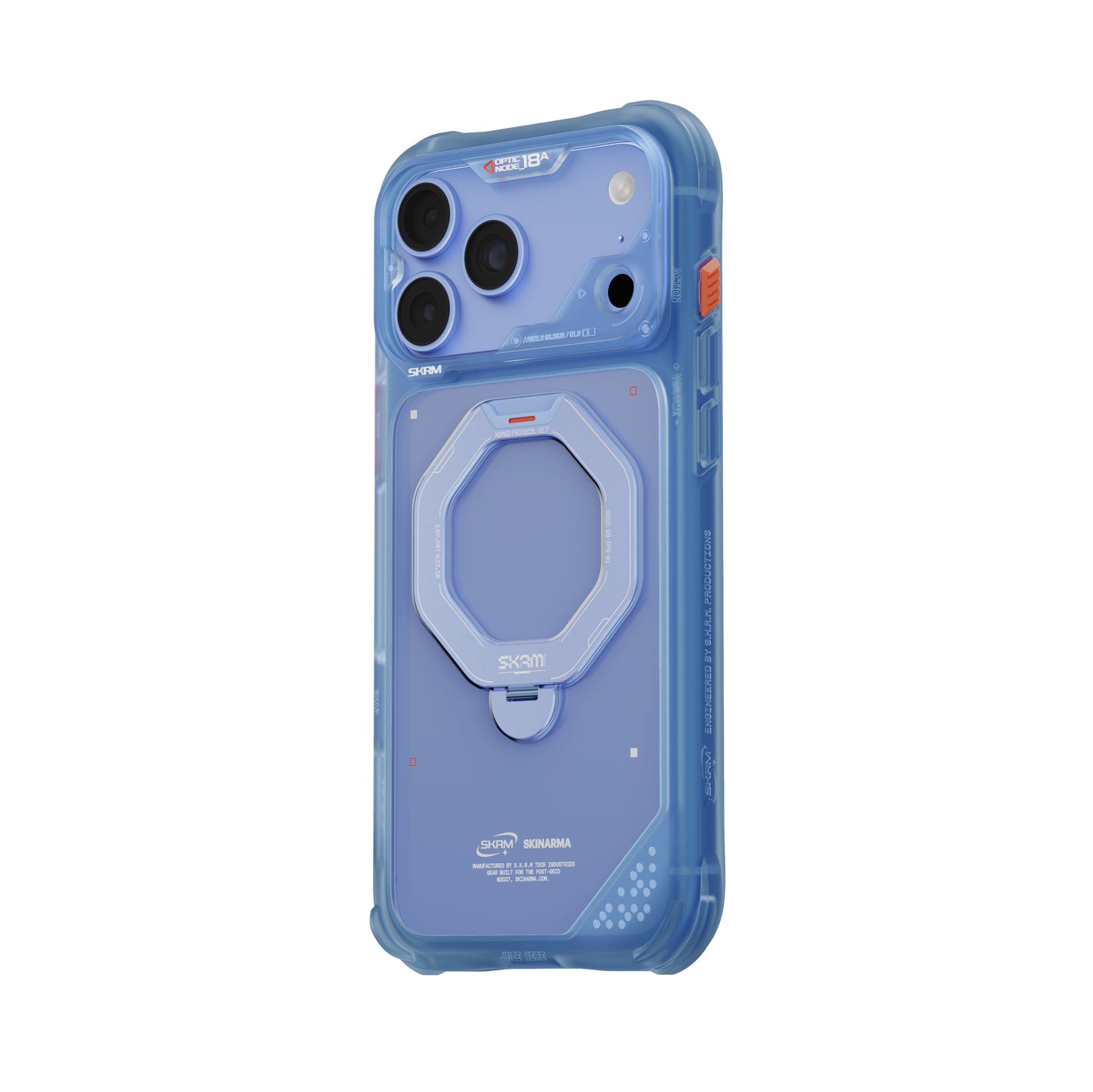 SkinArma Saturn MagSafe Case With Rotating Kick-Stand for iPhone 18 Pro - Blue