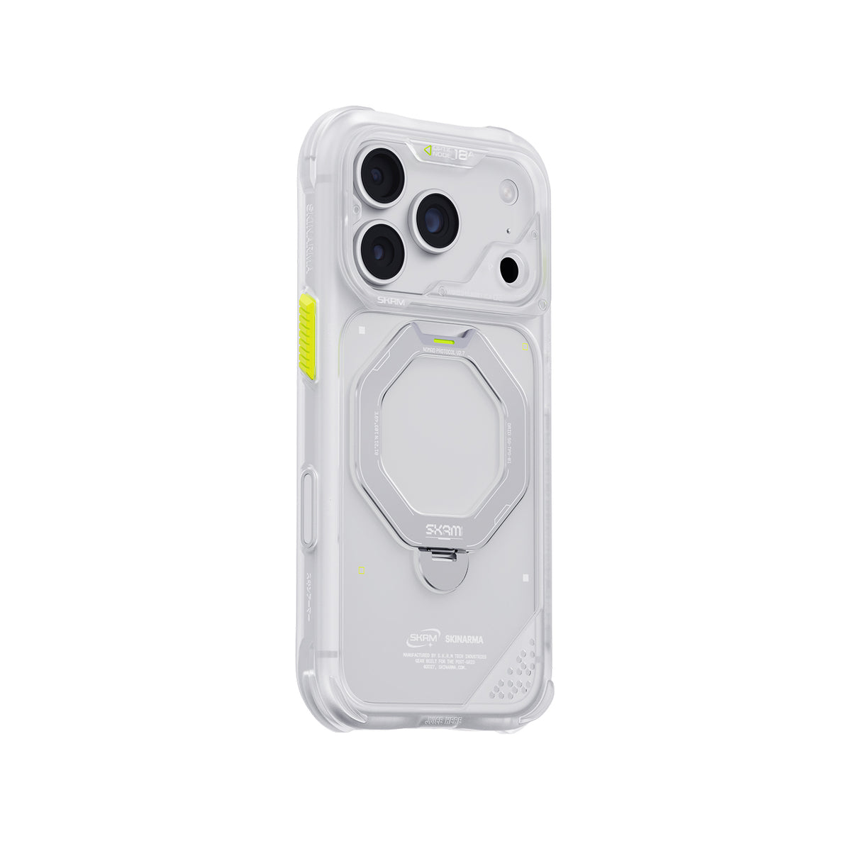 SkinArma Saturn MagSafe Case With Rotating Kick-Stand for iPhone 18 Pro - Frost