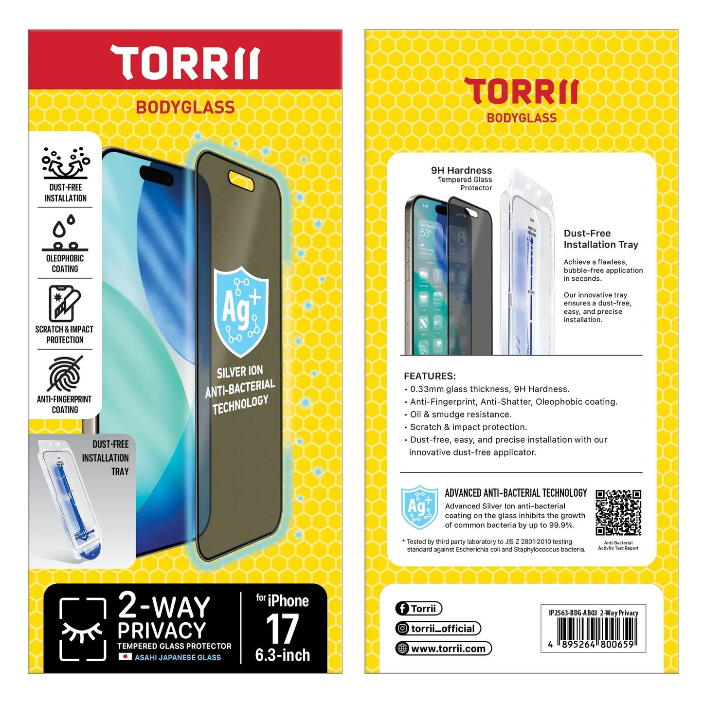 Torrii BODYGLASS شاشة لـ ابل ايفون (6.3”) - الخصوصية