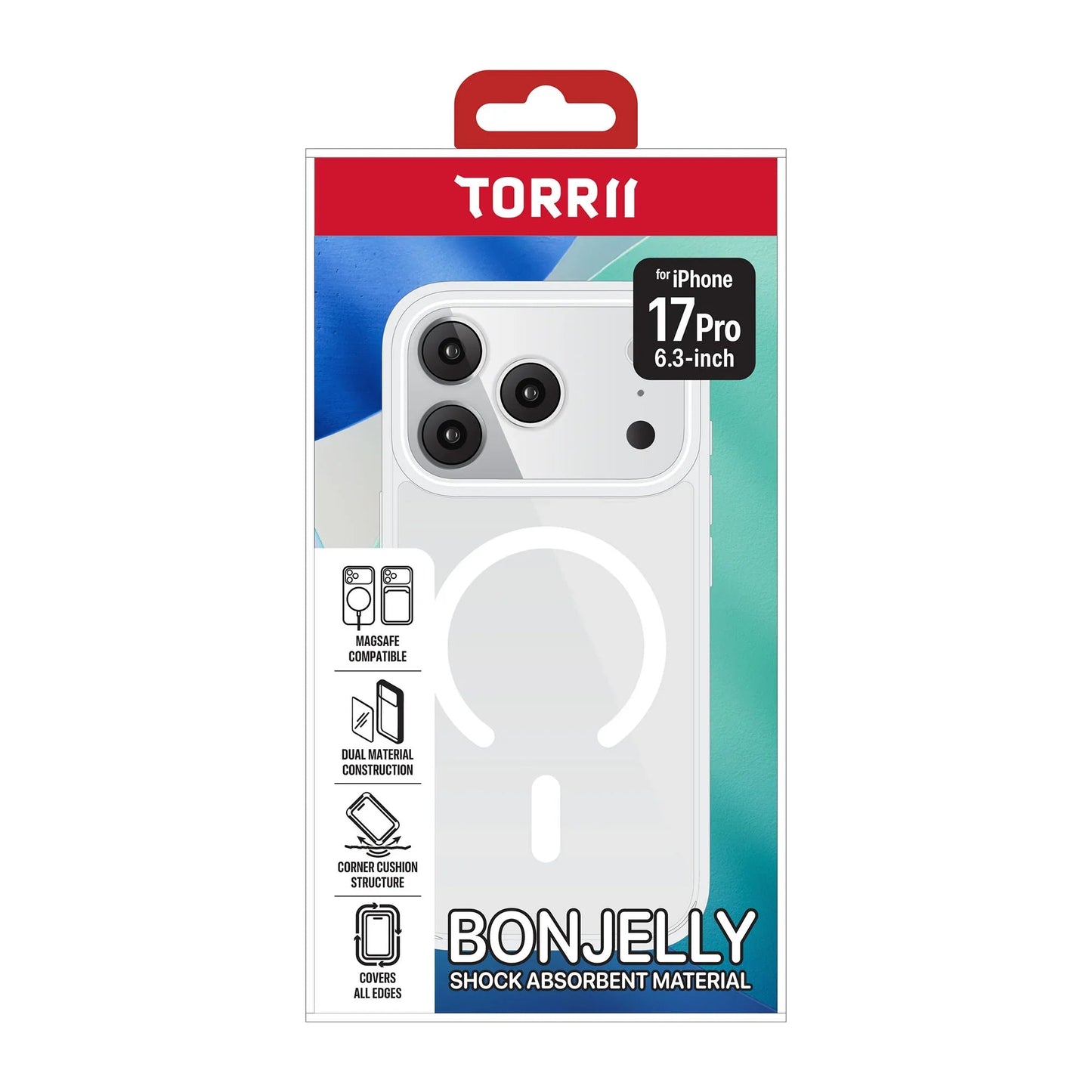 Torrii Bonjelly ماج سيف حافظة  ابل ايفون  برو 6.3”) - شفاف