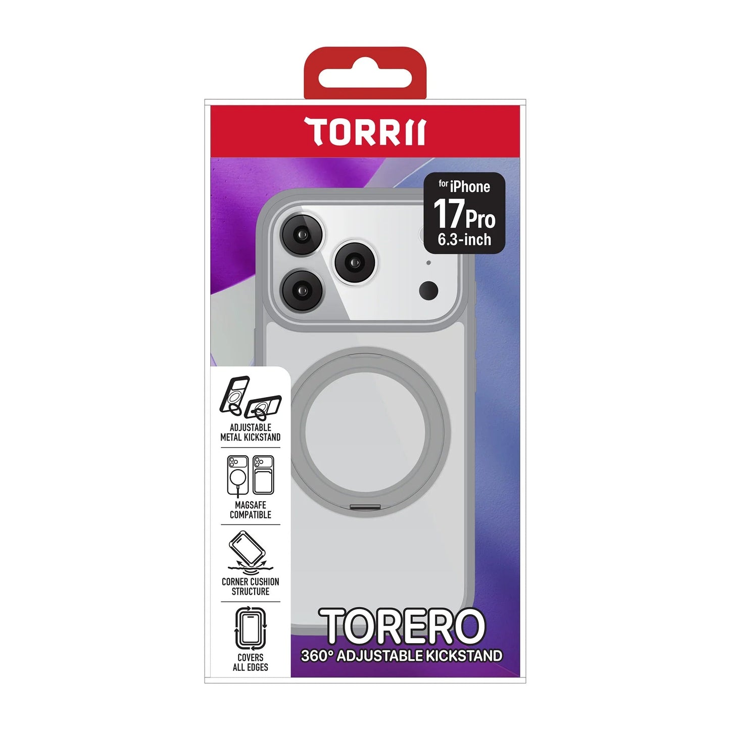 Torrii TORERO Magsafe Stand Case For Apple iPhone 17 Pro - Grey
