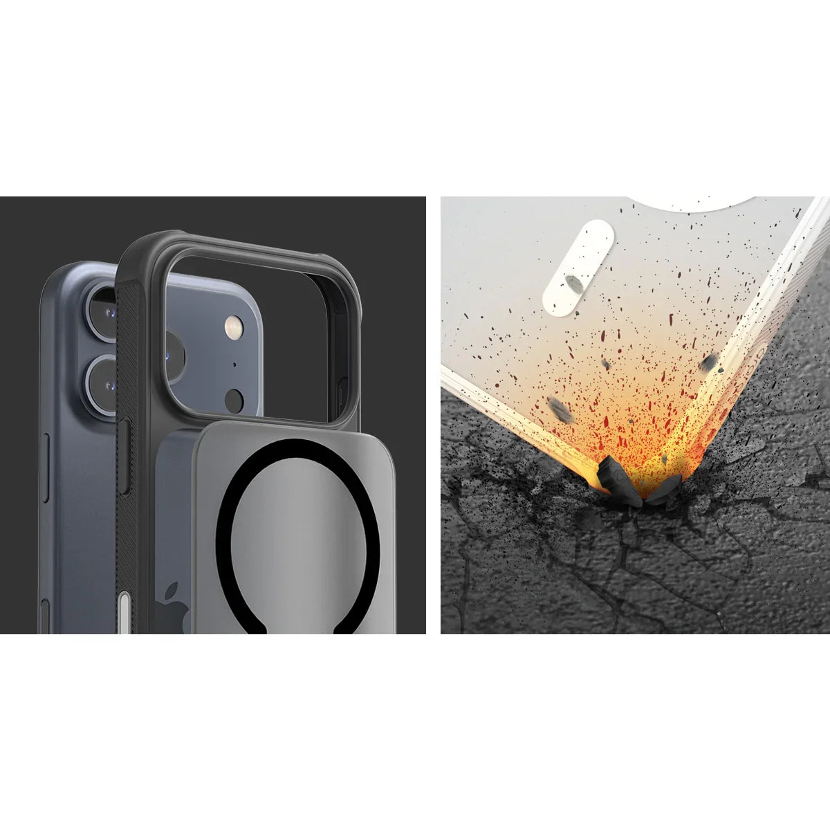 Arareee Duple Magsafe Armor Slim Case For Apple iPhone 17 Pro - Black