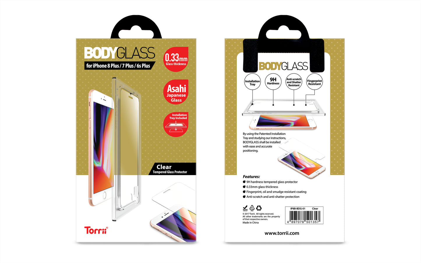 Torrii Screen Protector - iPhone 8 Plus / Clear