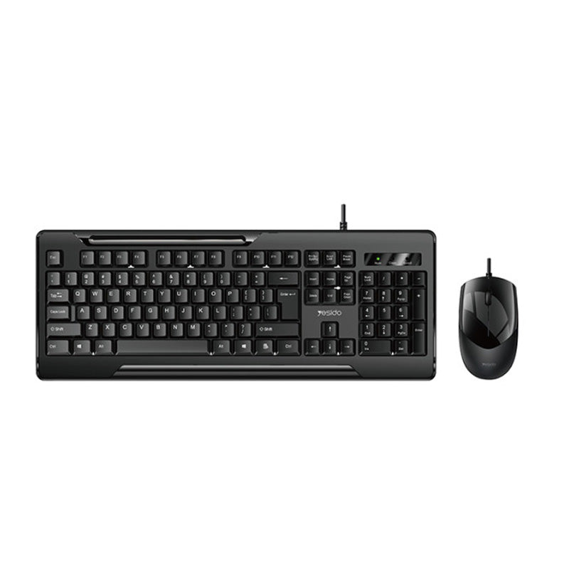 Yesido KB14 Wired Keyboard Mouse Combo Keyboard Mouse Set - 1.5M / USB / 104 keys - Black