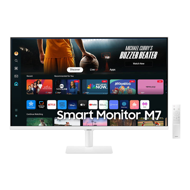 Samsung 4K UHD M70D LS32DM703UMXUE Smart Monitor - 32.0" 4K UHD / 4ms / HDMI / USB / Blutetooth v5.2 / White - Monitor