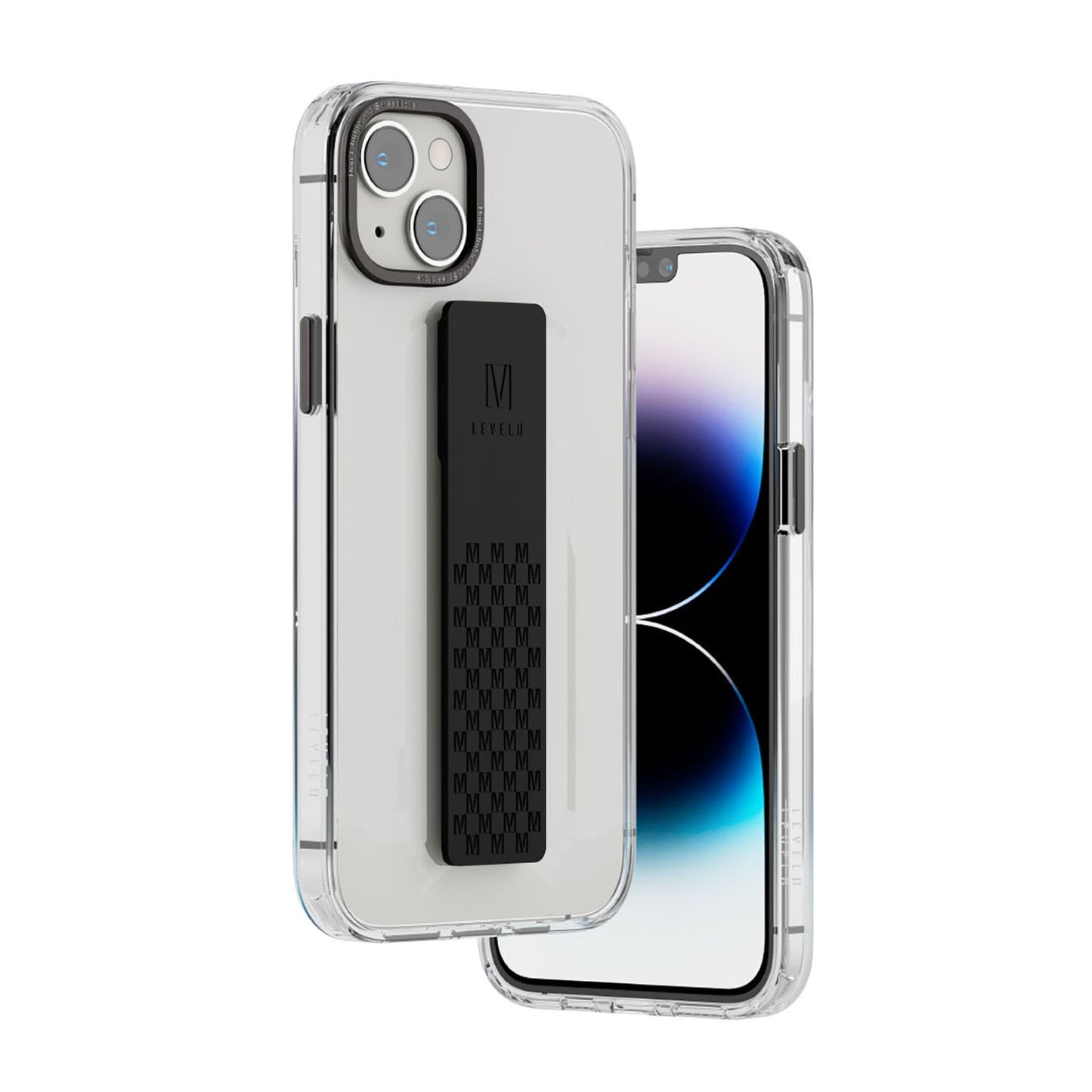 Levelo Graphia IMD Clear Case With Extra Grip - iPhone 14 Plus / Black