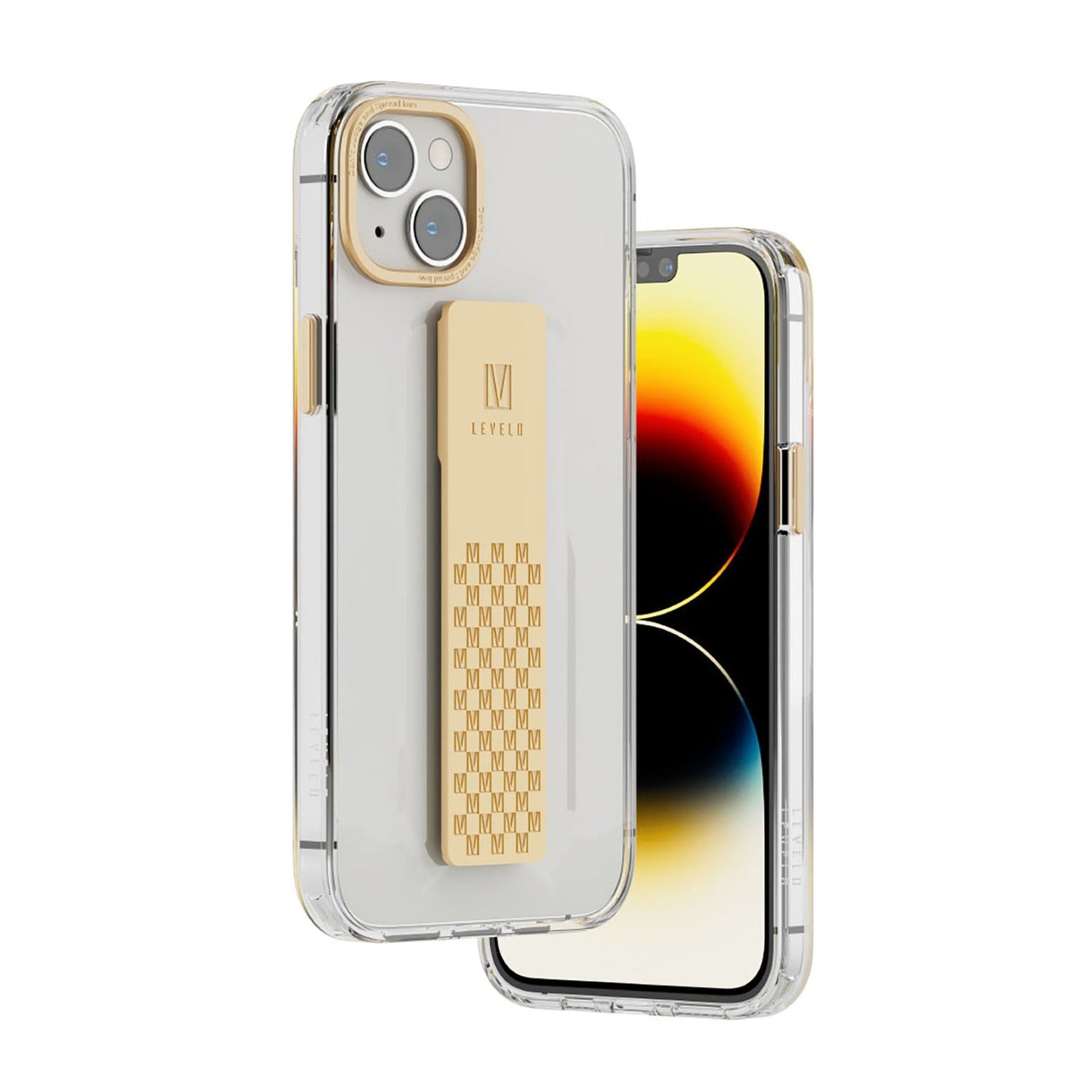 Levelo Graphia IMD Clear Case With Extra Grip - iPhone 14 / Champagne Gold