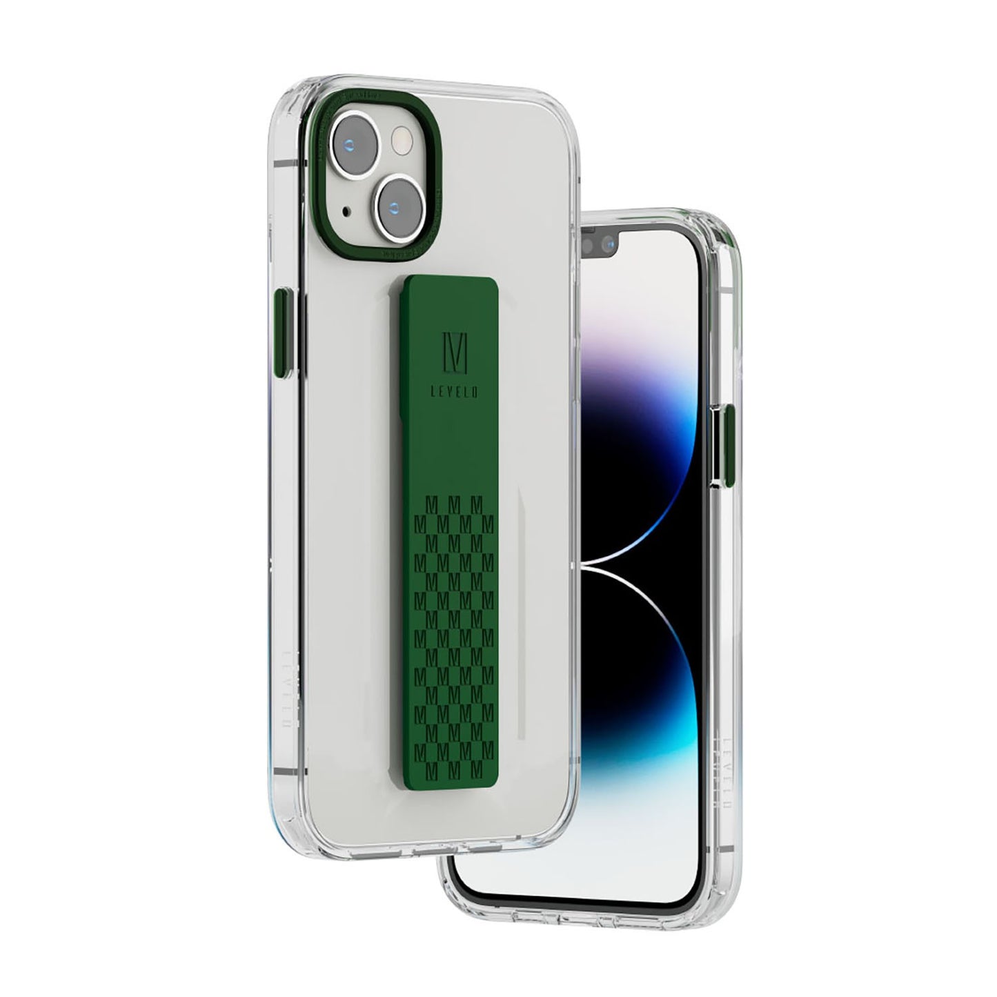 Levelo Graphia IMD Clear Case With Extra Grip - iPhone 14 Plus / Green