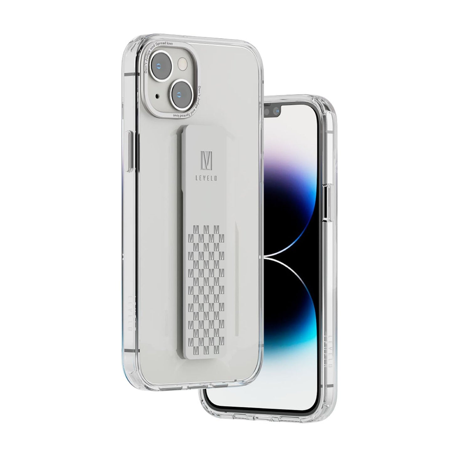 Levelo Graphia IMD Clear Case With Extra Grip - iPhone 14 / Silver
