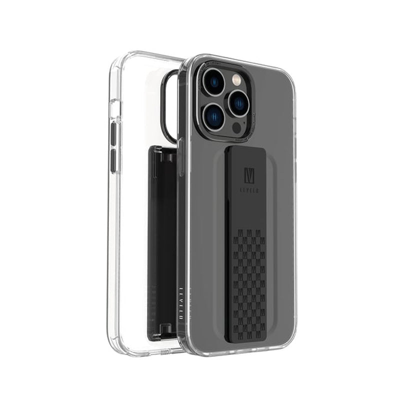 Levelo Graphia IMD Clear Case With Extra Grip - Apple iPhone 14 Pro Max / Black