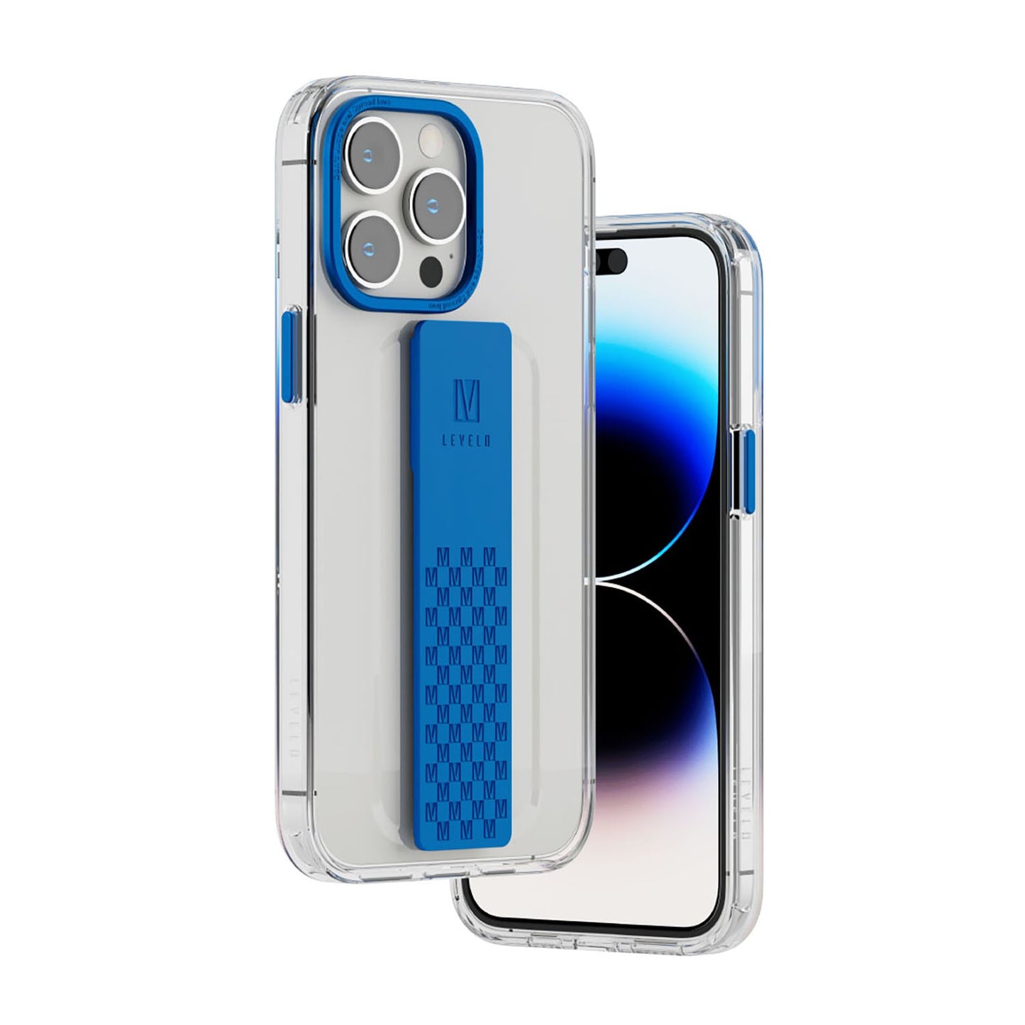 Levelo Graphia IMD Clear Case With Extra Grip - iPhone 14 Pro Max / Blue