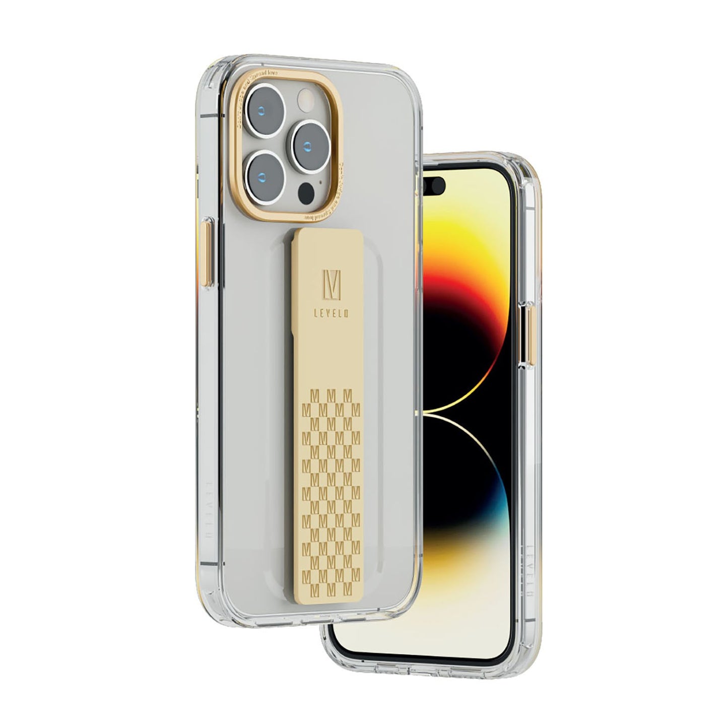 Levelo Graphia IMD Clear Case With Extra Grip - iPhone 14 Pro Max / Champagne Gold