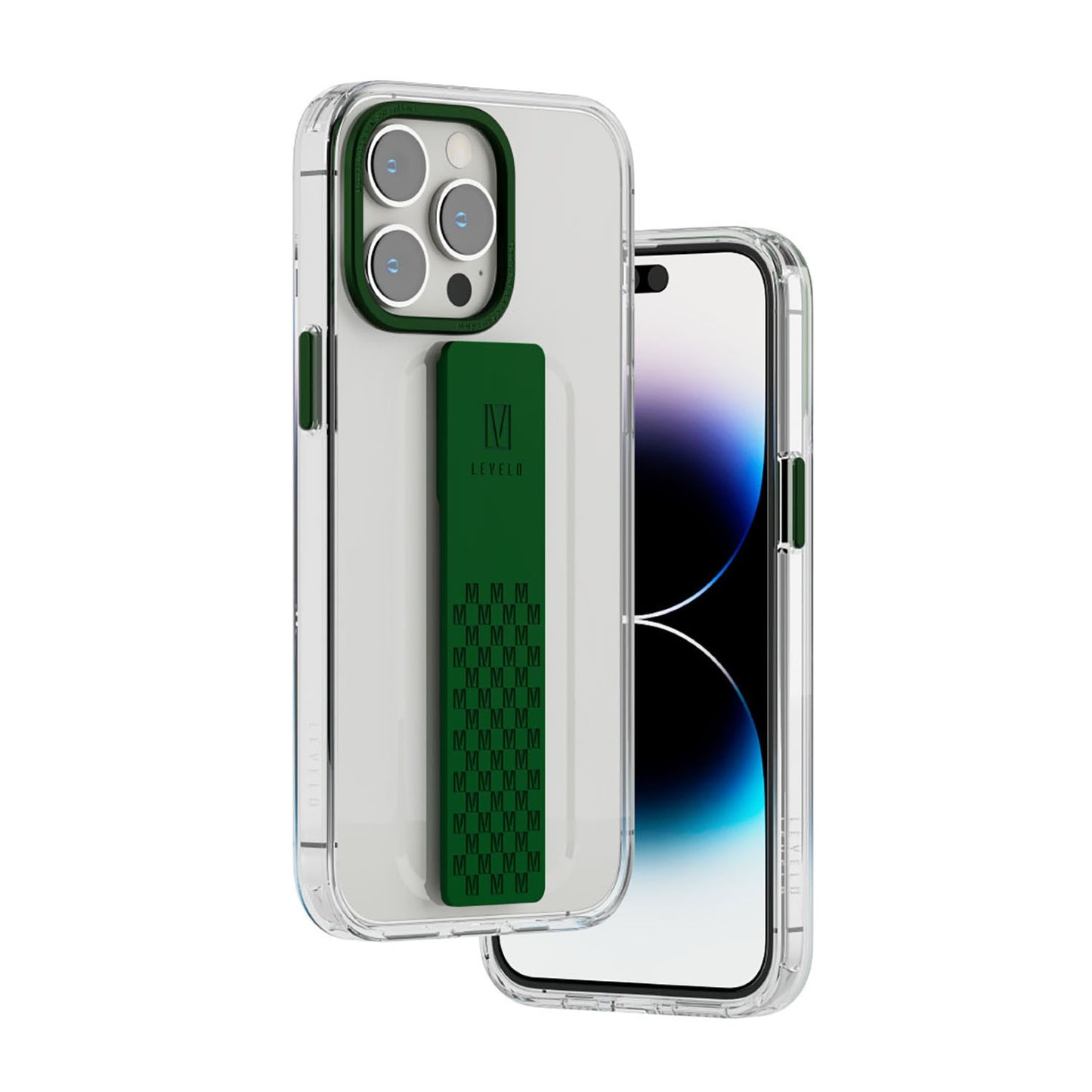 Levelo Graphia IMD Clear Case With Extra Grip - iPhone 14 Pro Max / Green