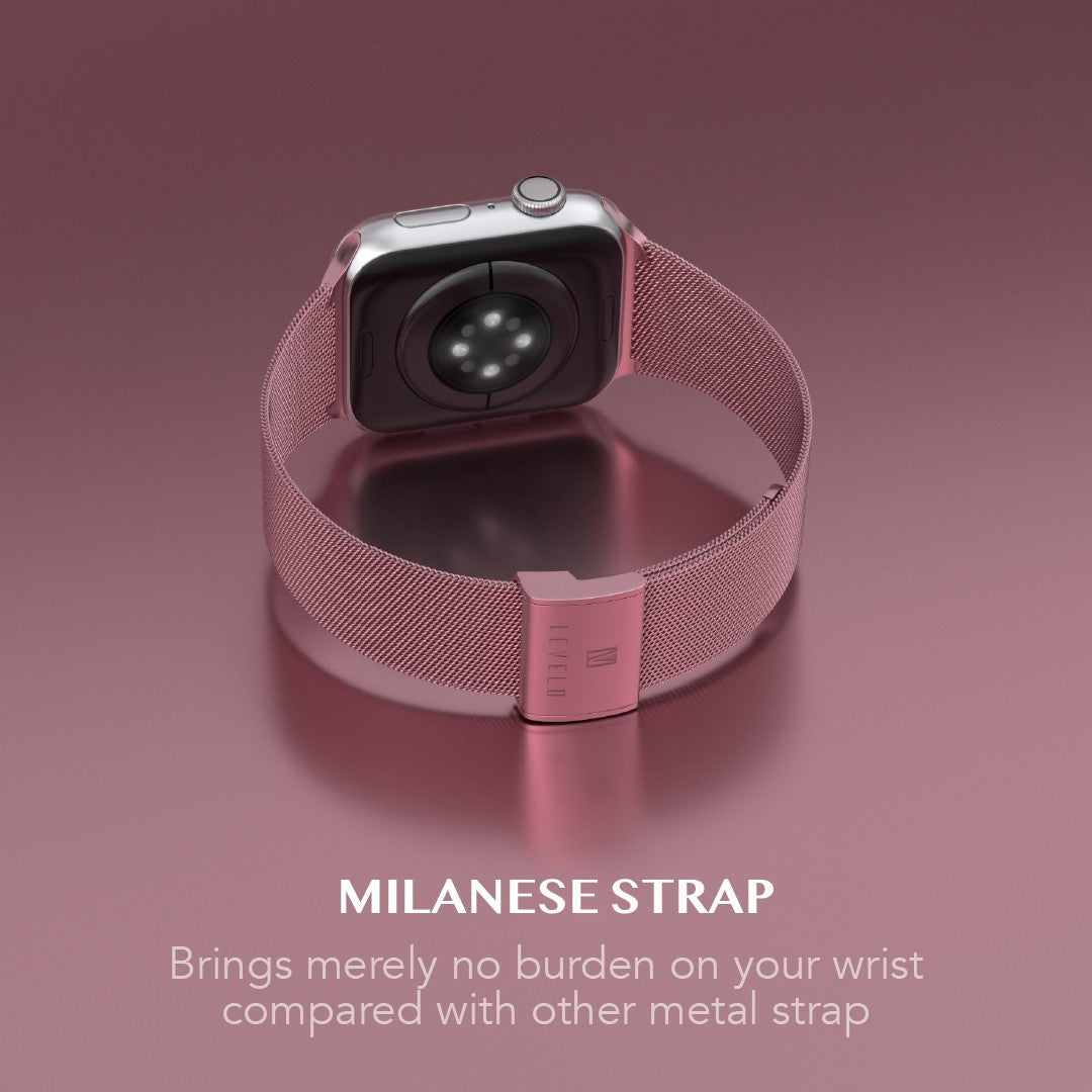 Levelo Double Milanese Watch Strap Apple Watch 38 / 40 / 41mm - Rose Pink