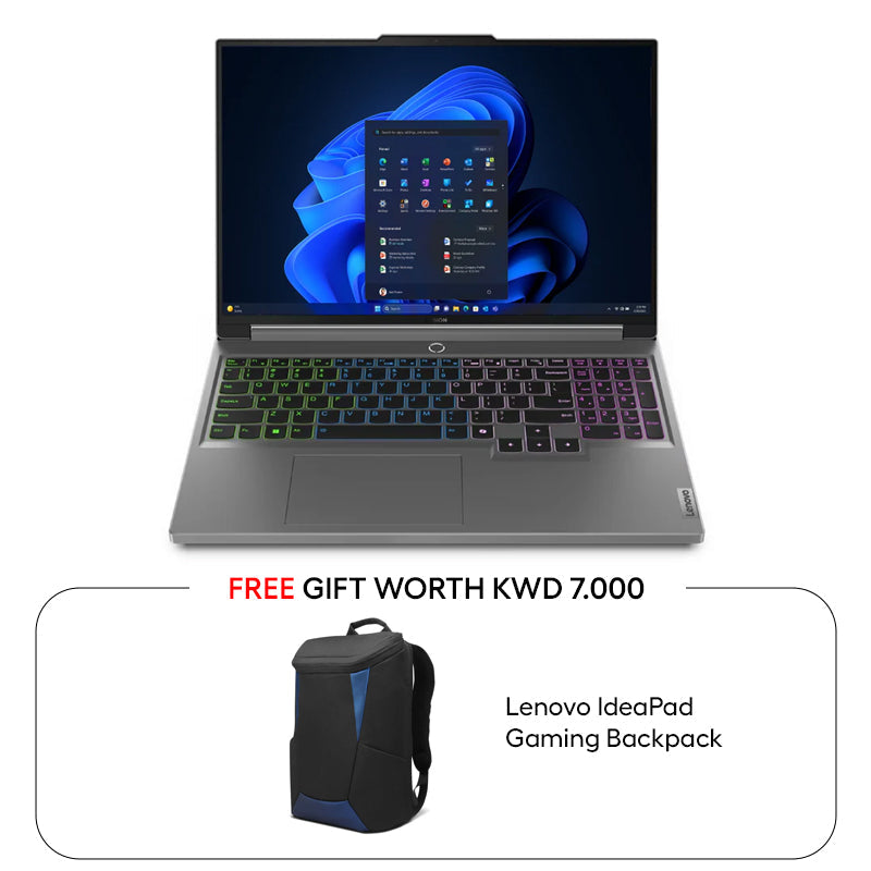 Lenovo Legion 5 Gen 9 - 16.0" WQXGA / i7 / 16GB / 1TB (NVMe M.2 SSD) / RTX 4050 6GB VGA / Win 11 Pro / 1YW / Arabic/English / Luna Grey - Laptop