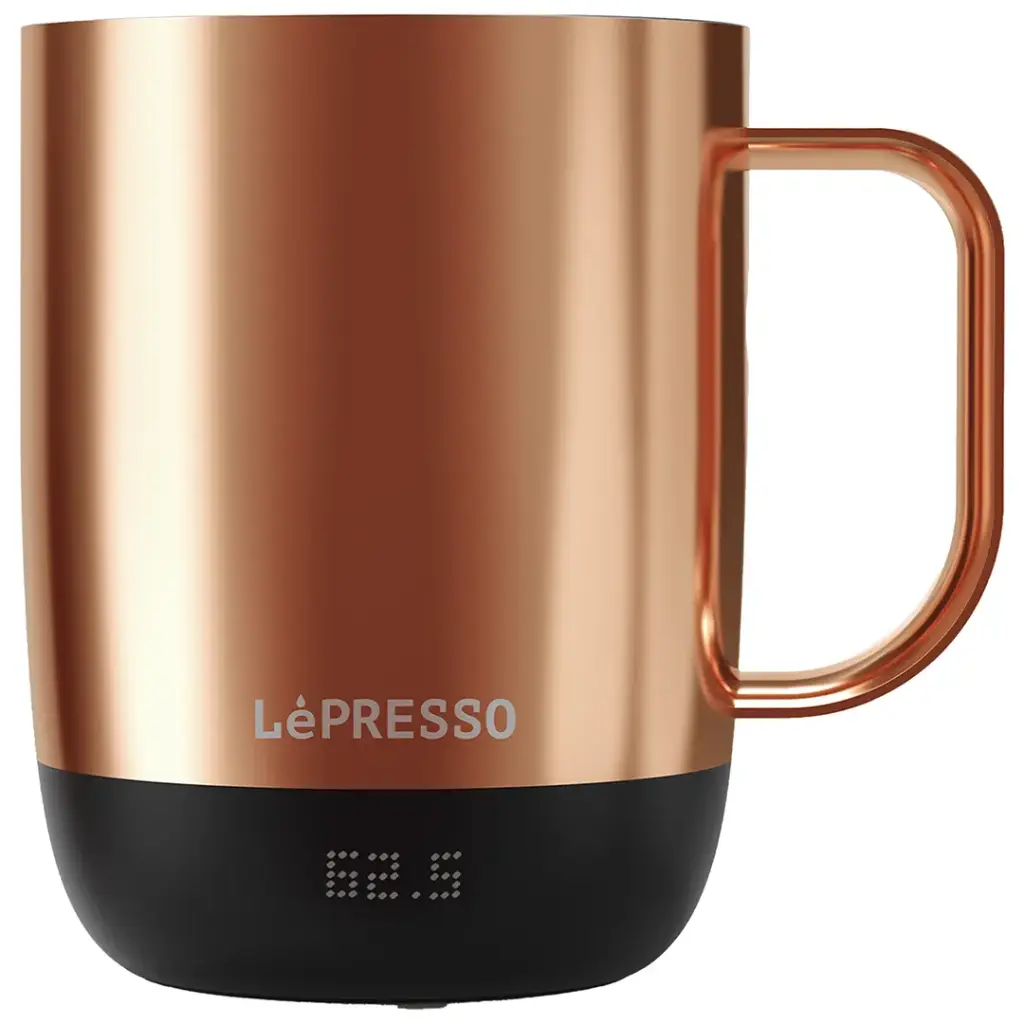 Lepresso Aurelio Ceramic Mug with Temperature Control Base - Rose Gold Color
